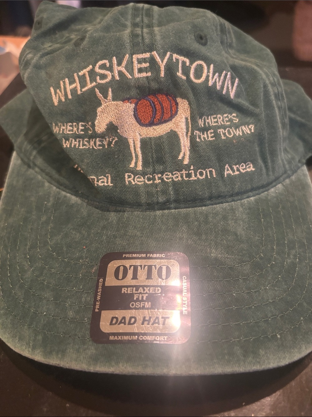 OTTO Green Whiskeytown Dad Hat with Embroidered Donkey